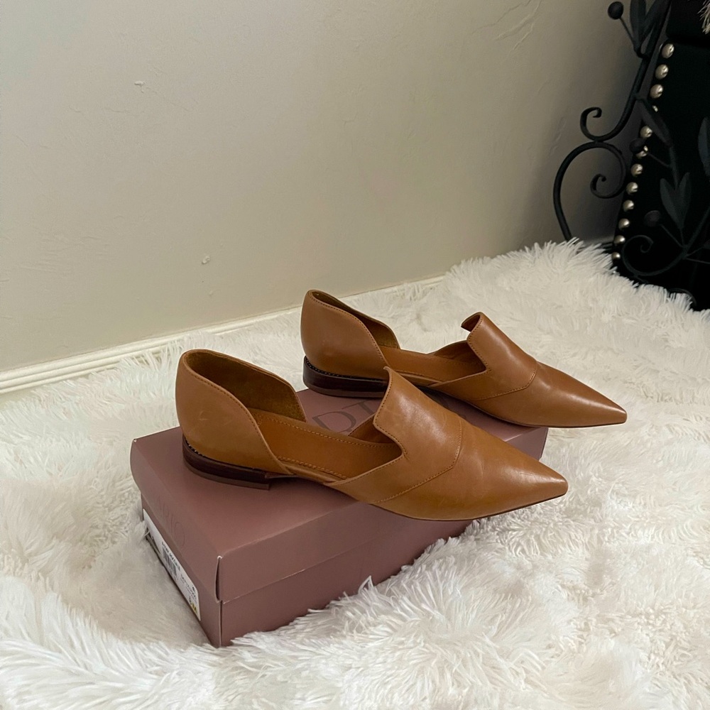 FRANCO SARTO cutout flats, beautiful tan color, leather! Size 8.5